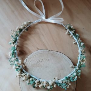 Coronita  Comunión de paniculata fina verde agua