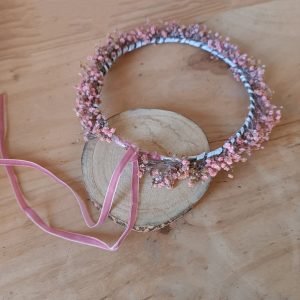 Corona de Comunión rosa empolvado ajustable